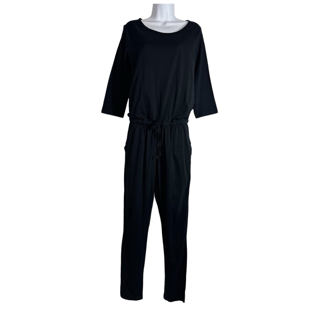NWT Jacqueline de Yong Black 100% Cotton  Back Keyhole Taper Leg Jumpsuit Sz: M